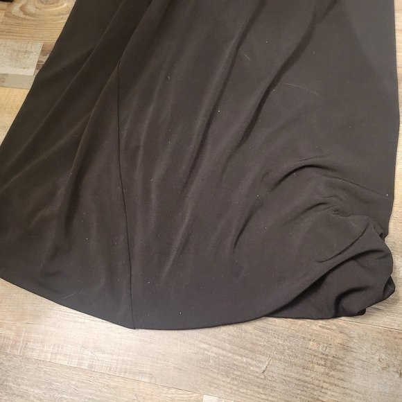 BLACK Dress | Kenneth Cole | Size 10 | Pleather Sleeves | Bubble Hemming - Picture 4 of 6